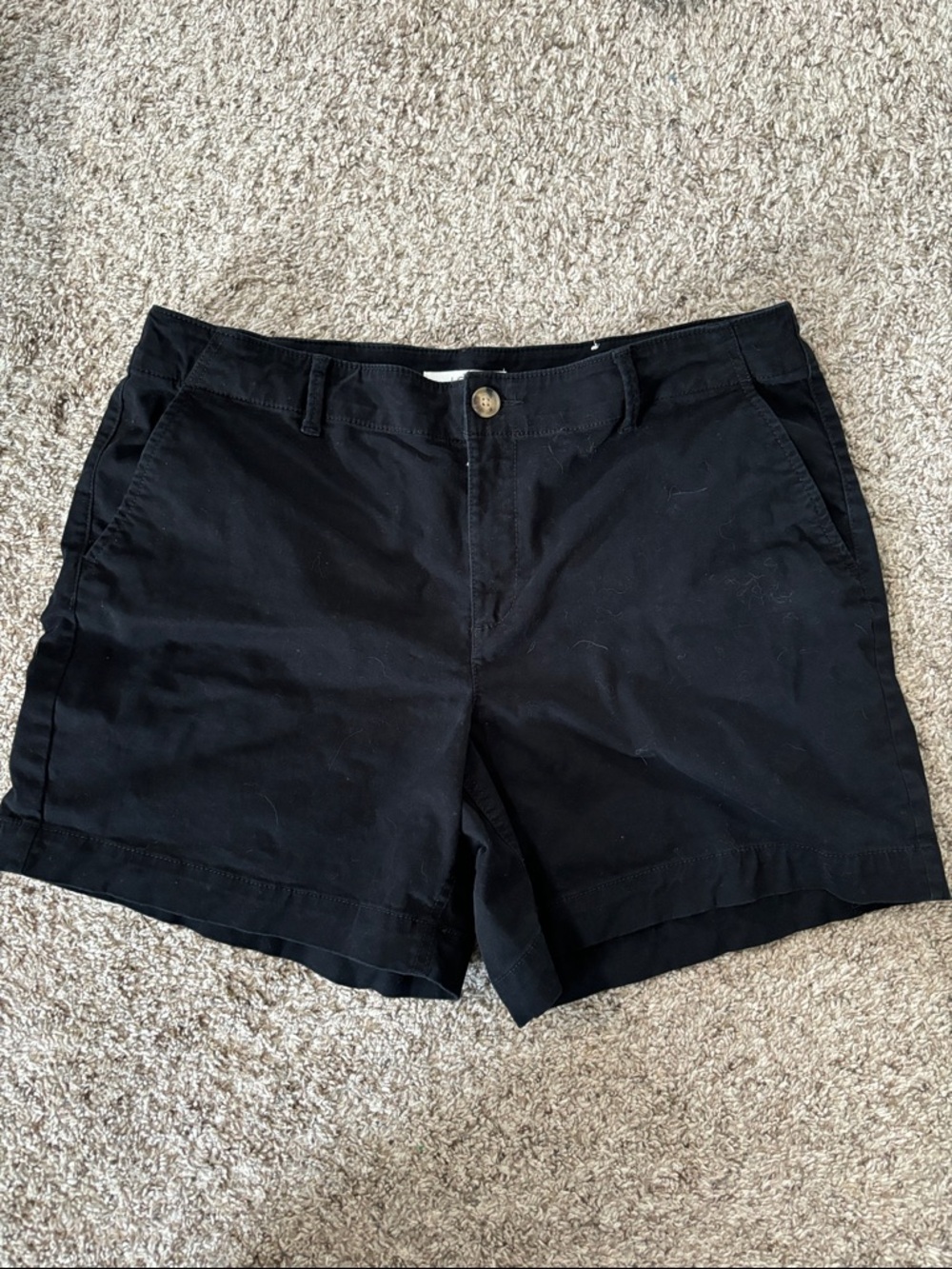 Loft curvy the washed twill short 6”  Black Women's Chino Shorts